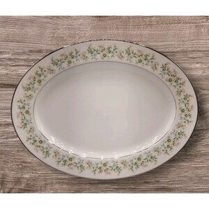 Noritake SAVANNAH Oval Serving Platter Platinum 2031 Discontinued 13.5 x 10.25